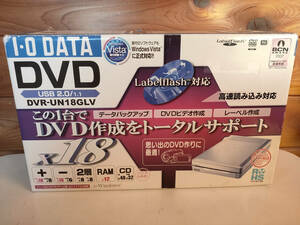 【新品未使用品】I-O DATA　USB2.0　DVDマルチドライブ　DVR-UN18GLV　Labelflash対応