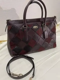 COACH コーチ 2way レザー サッチェル ミニボストンバッグ