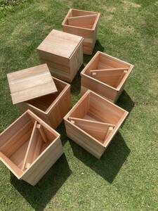 送料込み りんご箱 蓋付 角箱 8箱 // スツール 収納 椅子 踏台 木箱 チェア 階段 ウッドボックス woodbox 積み重ね 木製 ワイン箱 棚