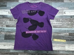 SUNRISE ATTACK メンズ サングラスプリント 半袖Tシャツ S 紫