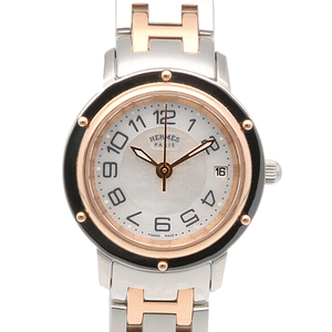 エルメス クリッパー 腕時計 時計 ステンレススチール CP1.221 クオーツ レディース 1年保証 HERMES 中古 美品