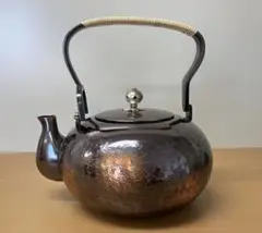 Katoちゃん様専用【西川堂】純銅製茶器 湯沸かし 鎚起銅器 いぶし銀 箱付