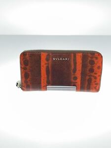 BVLGARI◆長財布/レザー/BRD/メンズ