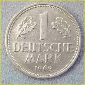 【ドイツ 1マルク 硬貨/1969年】 1 MARK/イーグル/旧硬貨 /西ドイツ/コイン/古銭
