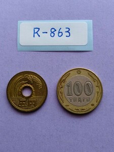 外国コイン　カザフスタン　(Rー８６３)　１００テンゲ硬貨　２００２年　バイメタル硬貨　