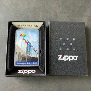 【未使用品】zippo OCTOBER 24, 1945 ストーン 特殊加工 希少モデル 2017年製 シルバーインナー　箱付 ★23