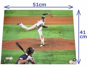 【MS】大谷翔平 直筆サイン 2023年WBC決勝 優勝決定トラウト奪三振シーン！特大写真(41x51cm) MLB公式証明付 Fanatics ドジャース