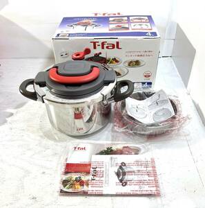 【中古/100】T-fal ティファール クリプソ アーチ ワンタッチ開閉 IH対応 圧力鍋 4L P4360432/07 A パプリカレッド