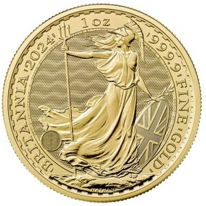 【ご紹介します！】イギリス2024年ブリタニア 純金貨 1oz 31.1gアップ★ラテン語のブリタニアは英国を表★威厳ある新国王の図案が素敵