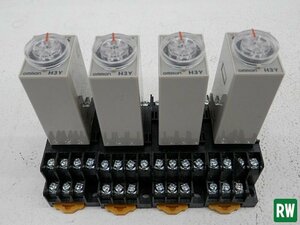 【4個】タイマー ① オムロン/OMRON H3Y-4 AC100-120V 動作確認済み 配電用品 DIY ソケット付き まとめて ソリッドステート [4]