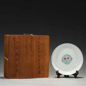 明時代 成化 斗彩 瓜果盤 唐物 陶磁器 中国美術 工芸品 RH04