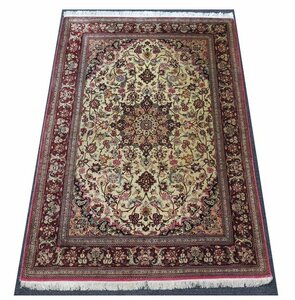 ◎ペルシャ絨毯 シルク 138×200cm / シャーアッバス / ドザール 絨毯 カーペット イラン 