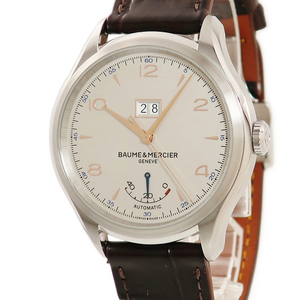 【3年保証】 ボーム&メルシエ クリフトン ビッグデイト パワーリザーブ M0A10205 アラビア バー 2013年 自動巻き メンズ 腕時計