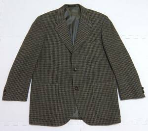 山形屋 × ハリスツイード ウール テーラードジャケット 緑系 ゆったり目のＬくらい ブレザー HARRIS TWEED