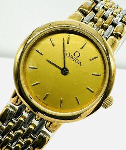 オメガ QZ 6151 441 デビル ラウンド ゴールド文字盤 レディース腕時計