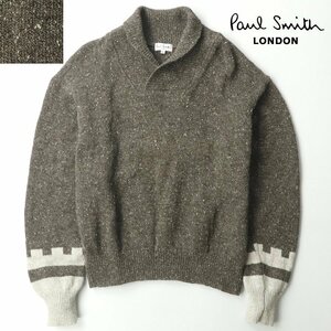 美品 日本製 PAUL SMITH LONDON ポールスミスロンドン 407424 ネップ入り アルパカニット セーター ブラウン M【相場価格￥28,000-】