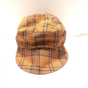 アンテプリマ ANTEPRIMA ハンチング - 麻 ブラウン×ダークネイビー チェック柄 美品 帽子