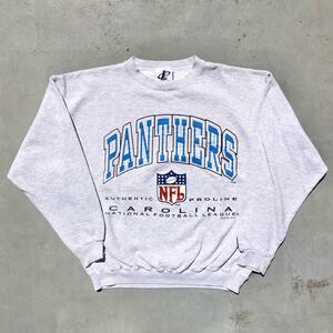 90s NFL CALORINA PANTHERS カロライナパンサーズ ビンテージ スウェット プルオーバー Mサイズ グレー 1994年 LOGO ATHLETIC アメリカ製