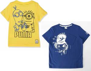 プーマ ミニオンズ コラボ キッズ 半袖Tシャツ 2枚セット 104 イエロー ブルー Minions 子供用 男女兼用 ジュニア 送料370円