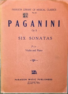 パガニーニ ６つのソナタ 作品２ (ヴァイオリン+ピアノ) 輸入楽譜 Paganini six sonatas Op.2 洋書