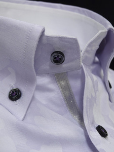 ◇処分M-39薄紫カモフラレギュラーボタンダウン綿100%半袖ビジネスシャツ新品即決