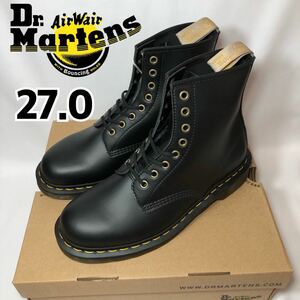【新品】ドクターマーチン 8ホール 1460 Dr.Martens ブーツ 8 EYE VEGAN 14045001 ブラック 黒 イエローステッチ UK8 27.0 27.5