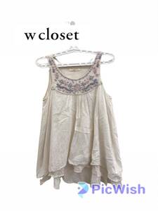 W closet Wears INC.ノースリーブチュニック White 花柄 Fサイズ【3030480】