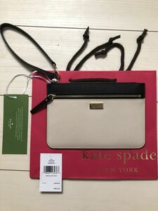 半額以下 ケイトスペード kate spade Tinie ポーチ ベージュ×黒