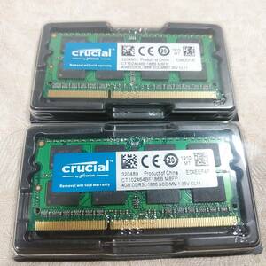 新品未使用 crucial クルーシャル ノートPC用メモリ 8GB(4GB×2) 2Rx8 PC3L-14900s DDR3L-1866 1.35-1.5v CL13 204ピン 送料無料