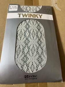 ナイガイ twinky オフホワイト 白 柄 編み ネット デザイン パターン パンティストッキング パンスト タイツ tights panty stocking