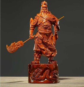 最高級 精密彫刻 極上品 仏師で仕上げ品 武財神　三国志　関羽像 高30cm
