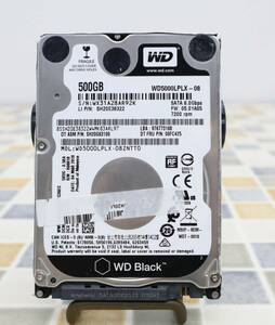 ∠ 500GB｜2.5インチ 内蔵型 ハードディスク HDD ｜WD Black Western Digital WD5000LPLX ｜7200RPM SATA ■N9298