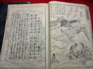 a672◇ 扶桑画譜2冊　絵本　和歌　巻3の初丁欠　和本 古書 古文書