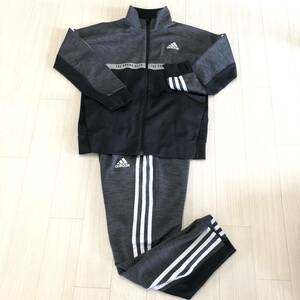 AS0380 adidas アディダス キッズ 上下セット スポーツウェア 運動着 ジャージ セットアップ 長袖 ロングパンツ サイズ140 グレー 灰