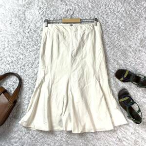 DONNA KARAN ダナキャラン ロングスカート マーメイドスカート オフホワイト 大きいサイズ YA3322
