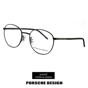 新品 ポルシェデザイン メガネ p8330-a PORSCHE DESIGN 眼鏡 メタル ラウンド ボストン 黒縁 バネ蝶番