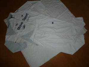 ＵＳＥＤ【デサント】ムーブスポーツ 　トレーニングジャケット　パンツ　 DAT-1354/P　ジャージ上下セット　ホワイト　グレー　Ｏ