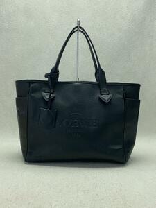 LOEWE◆ハンドバッグ/レザー/BLK/ヘリテージ/スモール/トート/※型崩れ・角スレ有