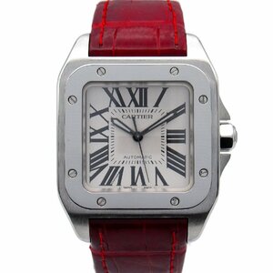 カルティエ サントス 100 ブランドオフ CARTIER ステンレススチール 腕時計 SS/クロコ革 中古 レディース