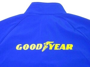 ★良品!!GOOD YEAR★背中ロゴ入り薄手ジャケットXL/グッドイヤー青ブルゾンスタッフジャンパー作業着企業物長袖シャツ