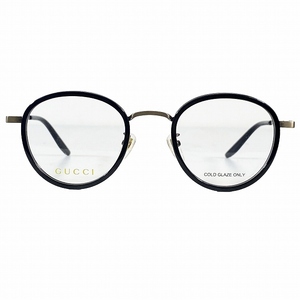 極美品 グッチ GUCCI ダテメガネ 黒縁眼鏡 GG1357OJ col.002 48mm ジャパンモデル アジアンフィット ブラック ブロンズ サイズ48□22-140