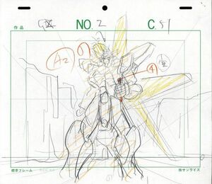 機動新世紀ガンダムX　直筆レイアウト「ガンダムX No.2 C-51」　23.2×27