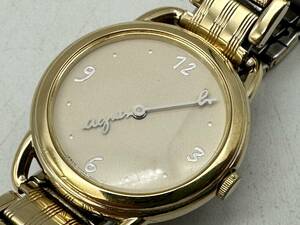 agnes b. アニエスベー　本物　人気ブランドロゴ針　レディース腕時計　稼働品