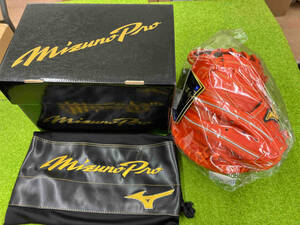 MIZUNO ミズノ 野球 キャッチャーミット 一般硬式 捕手用 ミズノプロ オレンジ 箱、袋付き