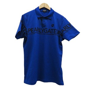 【即決】PEARLY GATES パーリーゲイツ 半袖ポロシャツ 2021年モデル ブルー系 サイズ5 メンズ ゴルフウェア [Ｃ1335]