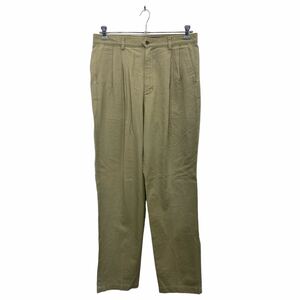 DOCKERS チノパンツ W34 ドッカーズ クラシックフィット タック入り コットン グリーン 古着卸 アメリカ仕入 2311-496