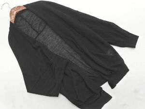 UNTITLED アンタイトル リネン混 ショール カーディガン size44/黒 ■◇ ☆ ecb9 レディース