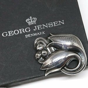 DKG★ GEORG JENSEN ジョージジェンセン チューリップ シルバー 925 ジョージ ジェンセン フラワー ブローチ 100C ジョージ・ジェンセン