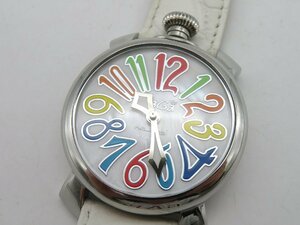 1円◆稼働◆ ガガミラノ マヌアーレ40 シェル クオーツ メンズ 腕時計 N10301