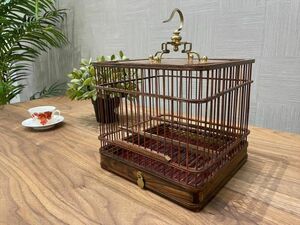 希少 chinoiserie 最高級 鳥かご 約20万円 英国アンティーク ローズウッド無垢材 シノワズリ バードゲージ 鳥籠 中国格子